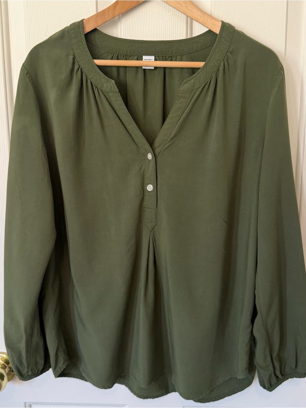 Old Navy Olive Green Henley Blouse